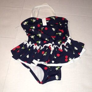Janie And Jack Baby Toddler Girl Cherry Print Swim Suit | 18-24 Months